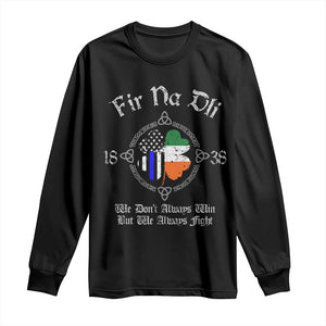 Irish Pride Long Sleeve Shirt Fir Na Dli Men Of Law Shamrock American Irish Flag TS09 Black Print Your Wear