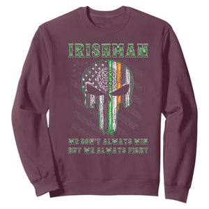 Irish Pride Sweatshirt We Don't Always Win But We Always Fight TS09 Maroon Print Your Wear