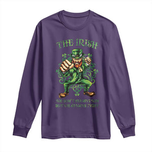 Irish Pride Long Sleeve Shirt We Don't Always Win But We Always Fight Funny Leprechaun TS09 Purple Print Your Wear