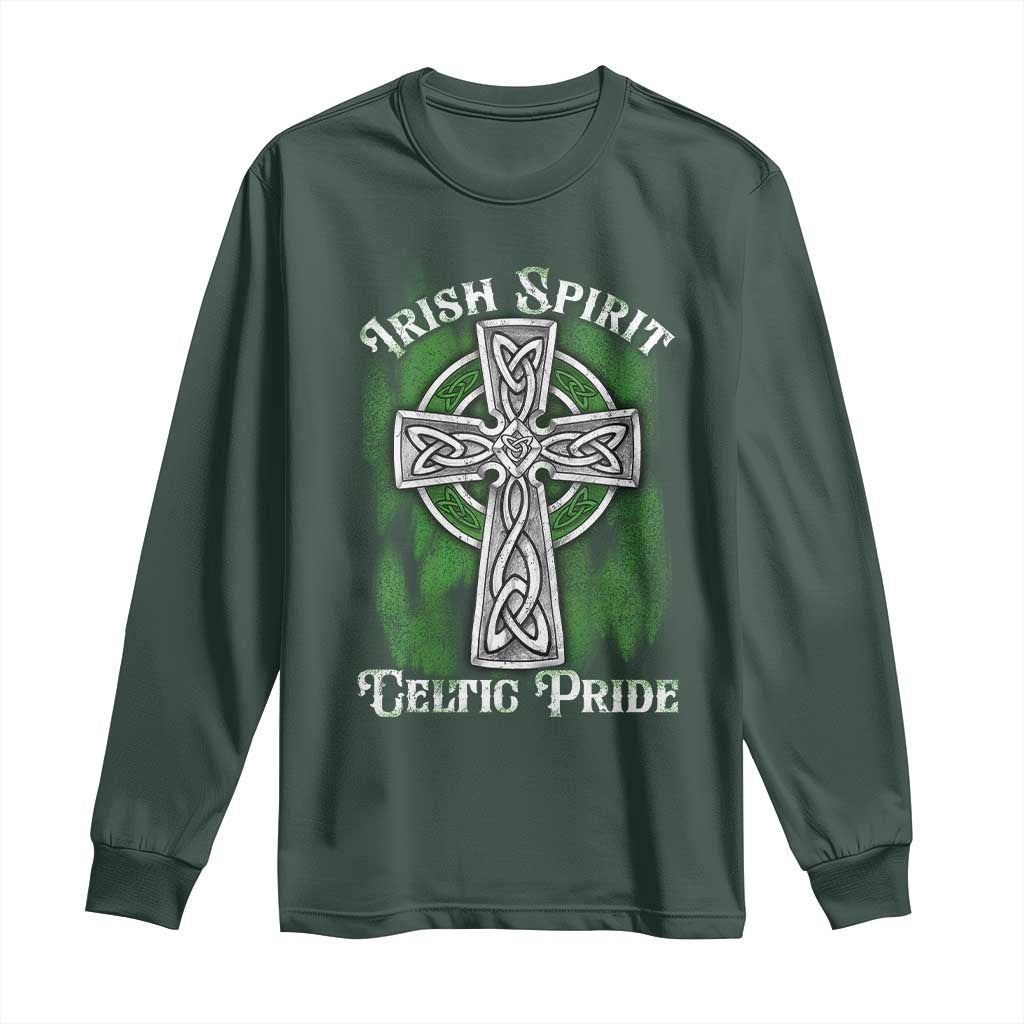 Irish Spirit Celtic Pride Long Sleeve Shirt TS09 Dark Forest Green Print Your Wear