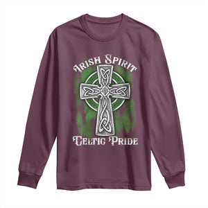 Irish Spirit Celtic Pride Long Sleeve Shirt TS09 Maroon Print Your Wear