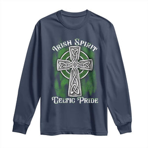 Irish Spirit Celtic Pride Long Sleeve Shirt TS09 Navy Print Your Wear