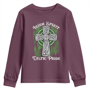 Irish Spirit Celtic Pride Youth Sweatshirt TS09 Maroon Print Your Wear