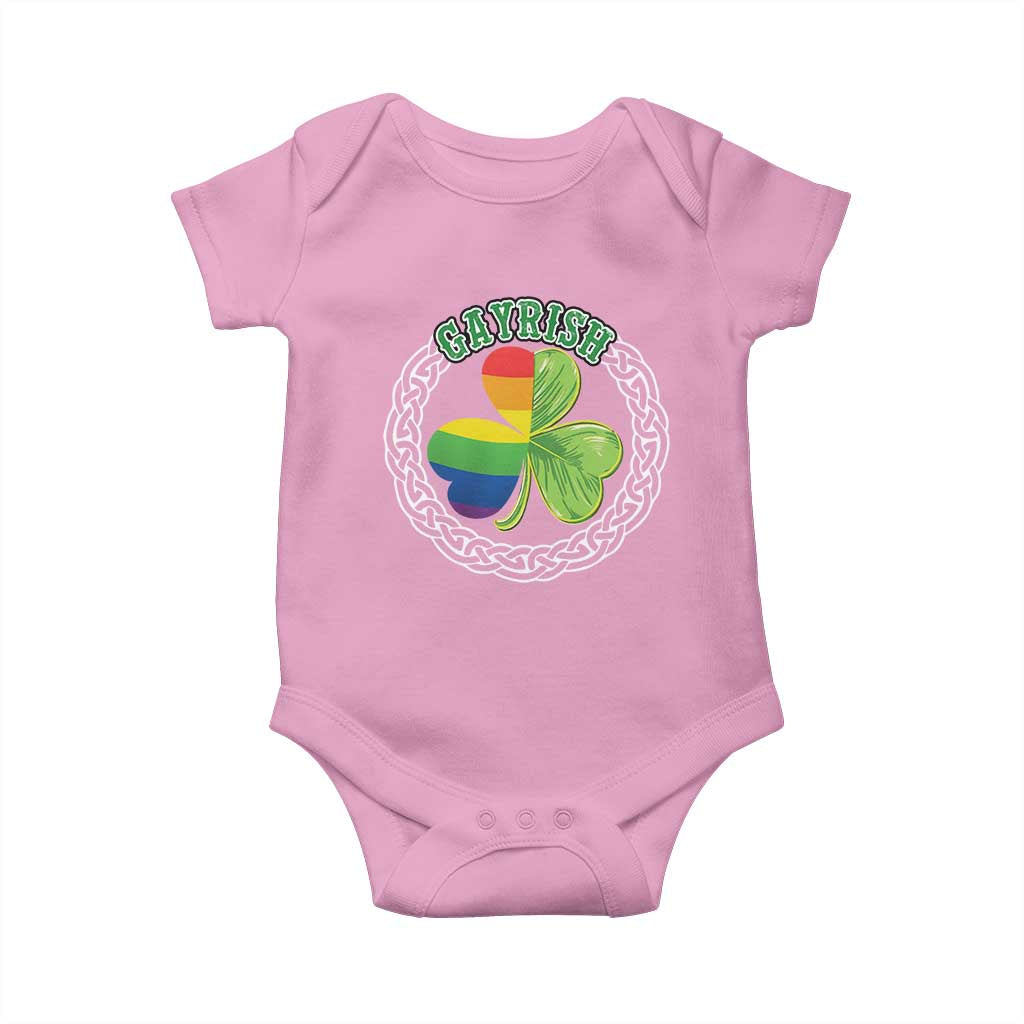 Gayrish Funny St. Patrick's Day LGBT Baby Onesie TS09 Light Pink Print Your Wear