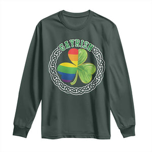 Gayrish Funny St. Patrick's Day LGBT Long Sleeve Shirt TS09 Dark Forest Green Print Your Wear