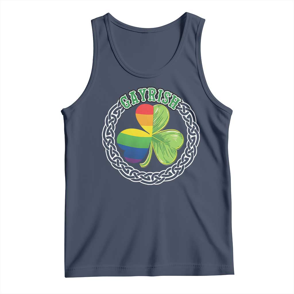 Gayrish Funny St. Patrick's Day LGBT Tank Top TS09 Navy Print Your Wear