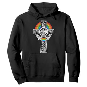 Rainbow Celtic Claddagh Cross Hoodie TS09 Black Print Your Wear