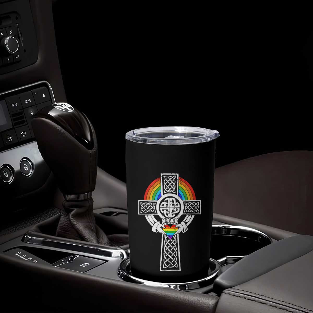 Rainbow Celtic Claddagh Cross Tumbler Cup TS09 Print Your Wear