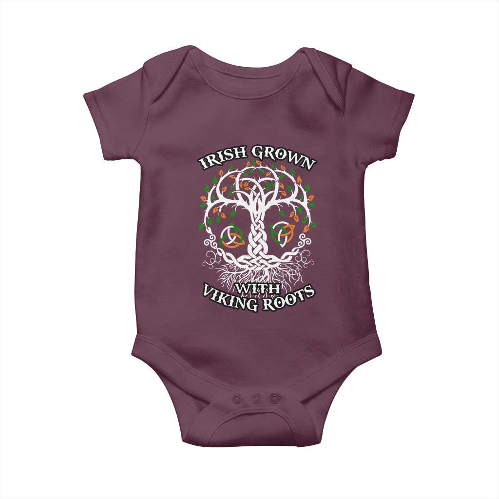 Irish Grown With Viking Roots Baby Onesie TS09 Maroon Print Your Wear