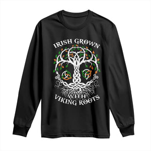 Irish Grown With Viking Roots Long Sleeve Shirt TS09 Black Print Your Wear