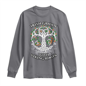 Irish Grown With Viking Roots Long Sleeve Shirt TS09 Charcoal Print Your Wear