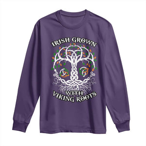 Irish Grown With Viking Roots Long Sleeve Shirt TS09 Purple Print Your Wear