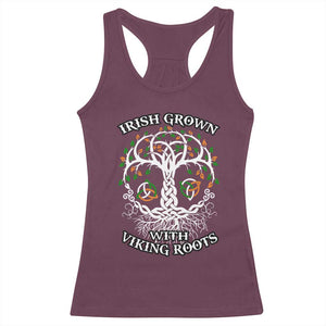 Irish Grown With Viking Roots Racerback Tank Top TS09 Maroon Print Your Wear