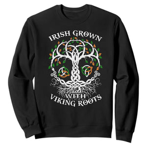 Irish Grown With Viking Roots Sweatshirt TS09 Black Print Your Wear