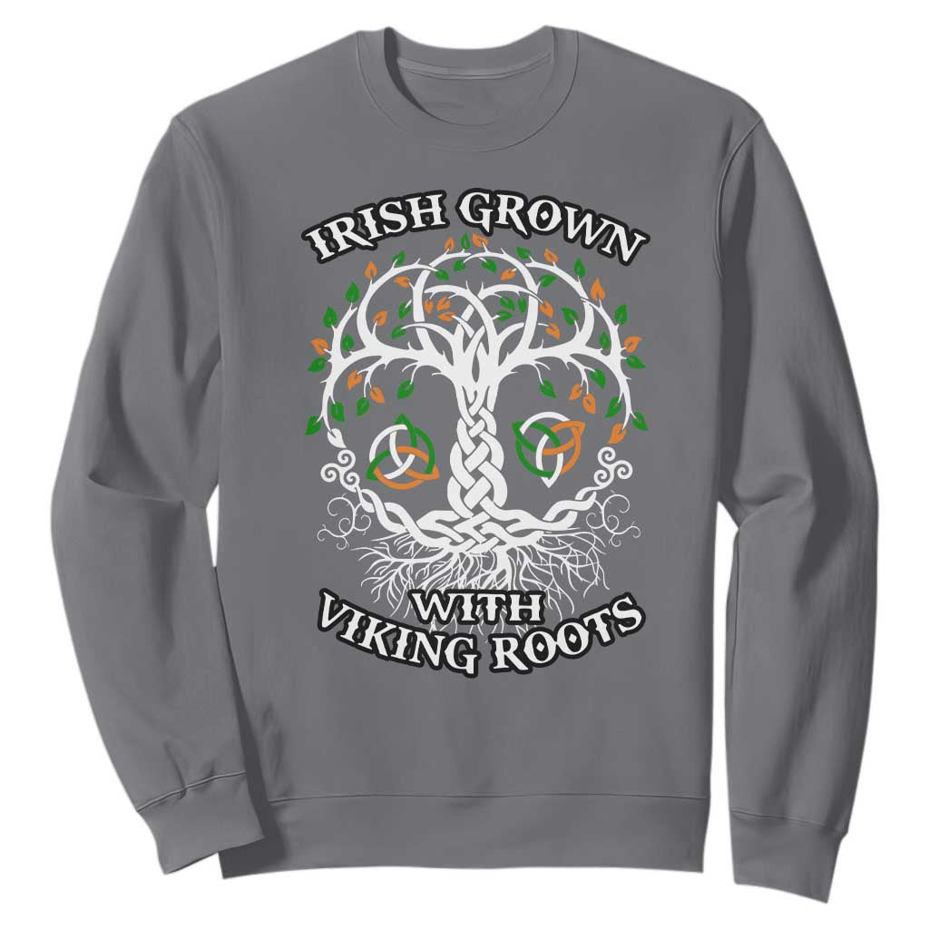 Irish Grown With Viking Roots Sweatshirt TS09 Charcoal Print Your Wear