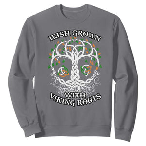 Irish Grown With Viking Roots Sweatshirt TS09 Charcoal Print Your Wear