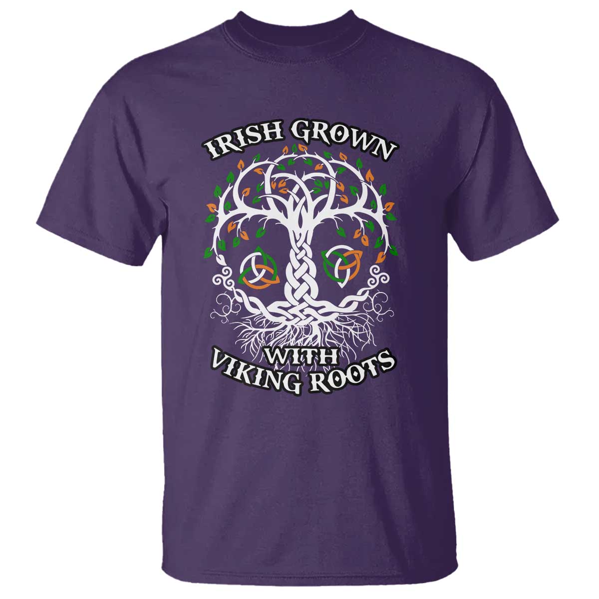 Irish Grown With Viking Roots T Shirt TS09 Purple Print Your Wear