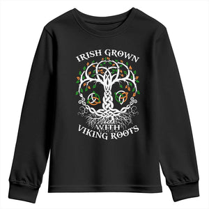 Irish Grown With Viking Roots Youth Sweatshirt TS09 Black Print Your Wear