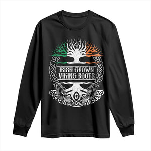 Irish Viking Long Sleeve Shirt Irish Grown With Viking Roots TS09 Black Print Your Wear