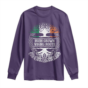 Irish Viking Long Sleeve Shirt Irish Grown With Viking Roots TS09 Purple Print Your Wear