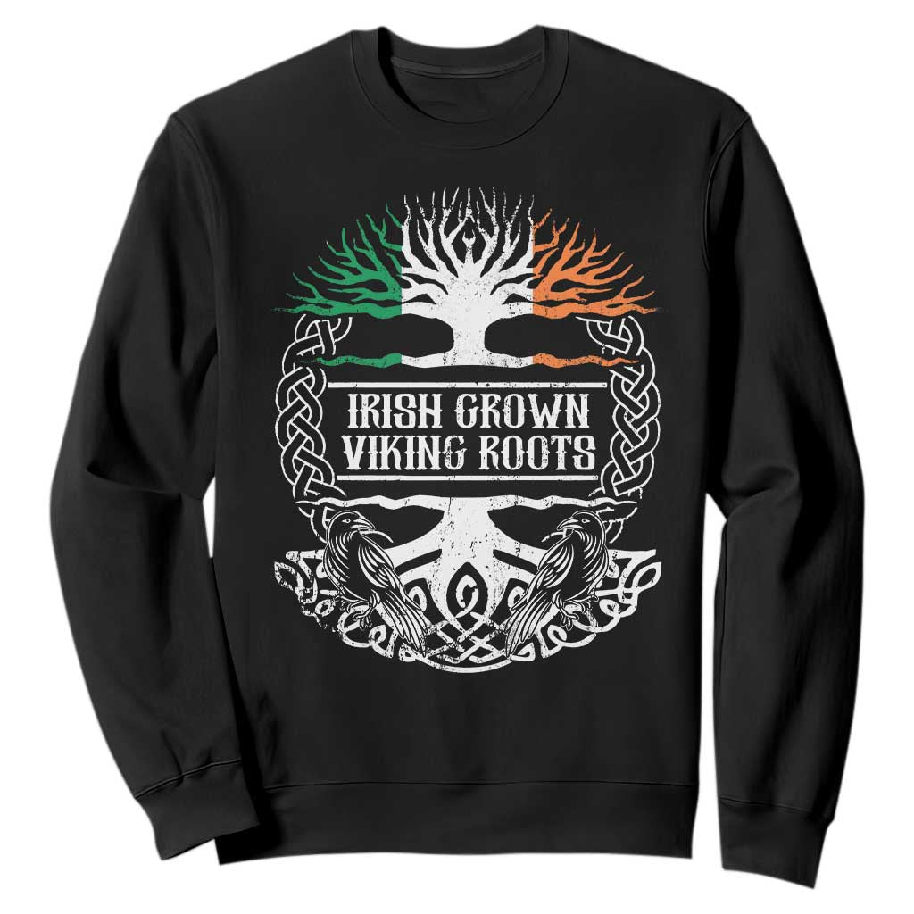 Irish Viking Sweatshirt Irish Grown With Viking Roots TS09 Black Print Your Wear