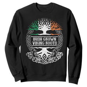 Irish Viking Sweatshirt Irish Grown With Viking Roots TS09 Black Print Your Wear