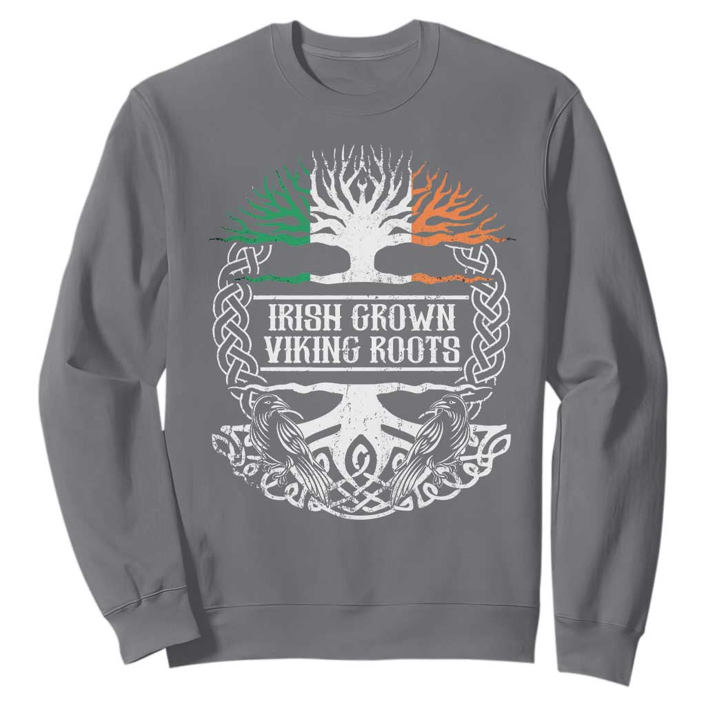Irish Viking Sweatshirt Irish Grown With Viking Roots TS09 Charcoal Print Your Wear