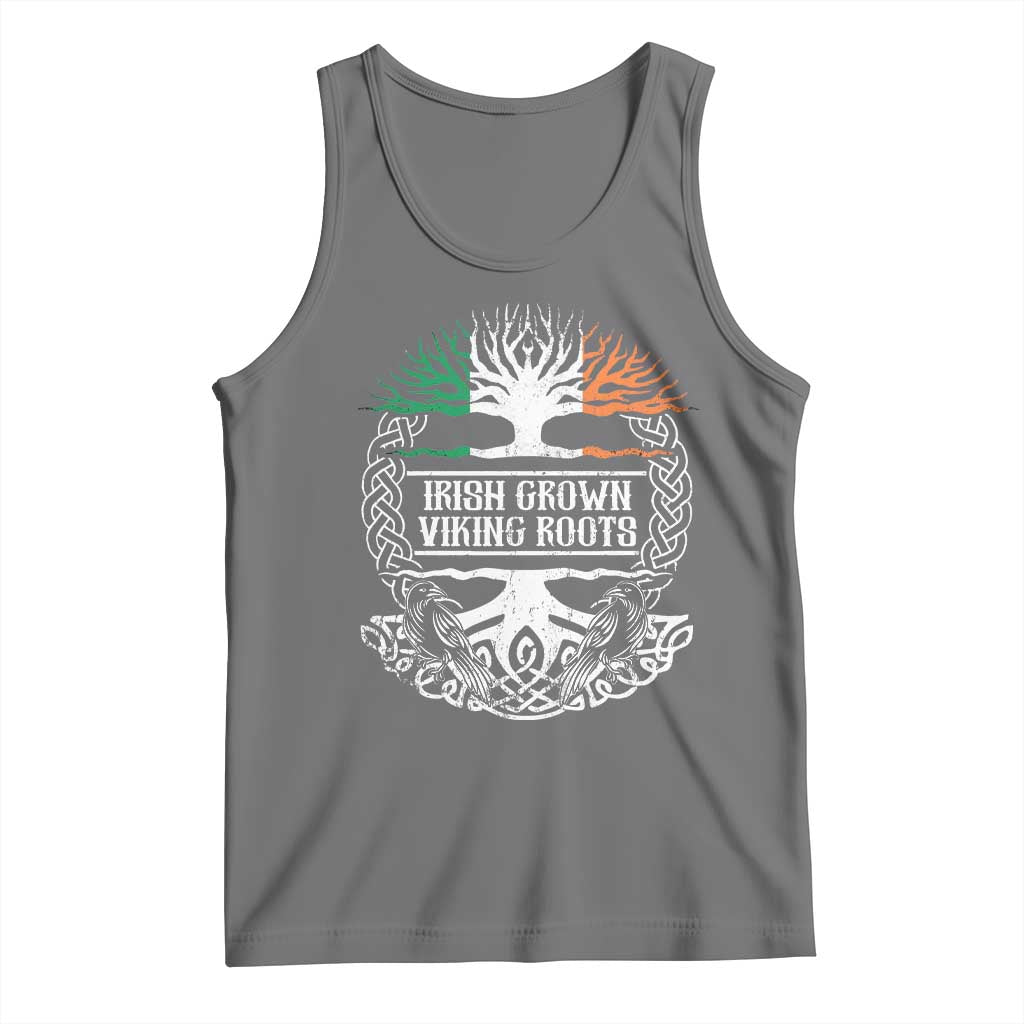 Irish Viking Tank Top Irish Grown With Viking Roots TS09 Black Heather Print Your Wear