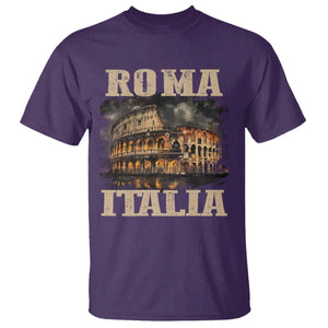 Roma Italia Colosseum T Shirt Vintage Italy Rome TS09 Purple Print Your Wear