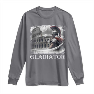 Gladiator Roman Warrior Colosseum Long Sleeve Shirt TS09 Charcoal Print Your Wear