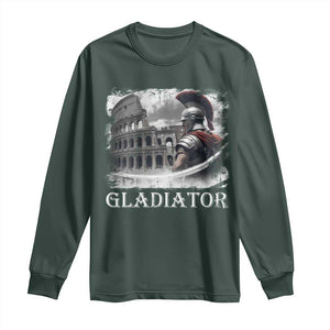 Gladiator Roman Warrior Colosseum Long Sleeve Shirt TS09 Dark Forest Green Print Your Wear