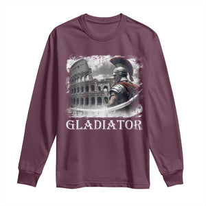 Gladiator Roman Warrior Colosseum Long Sleeve Shirt TS09 Maroon Print Your Wear