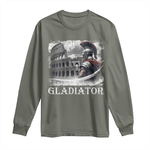 Gladiator Roman Warrior Colosseum Long Sleeve Shirt TS09 Military Green Print Your Wear