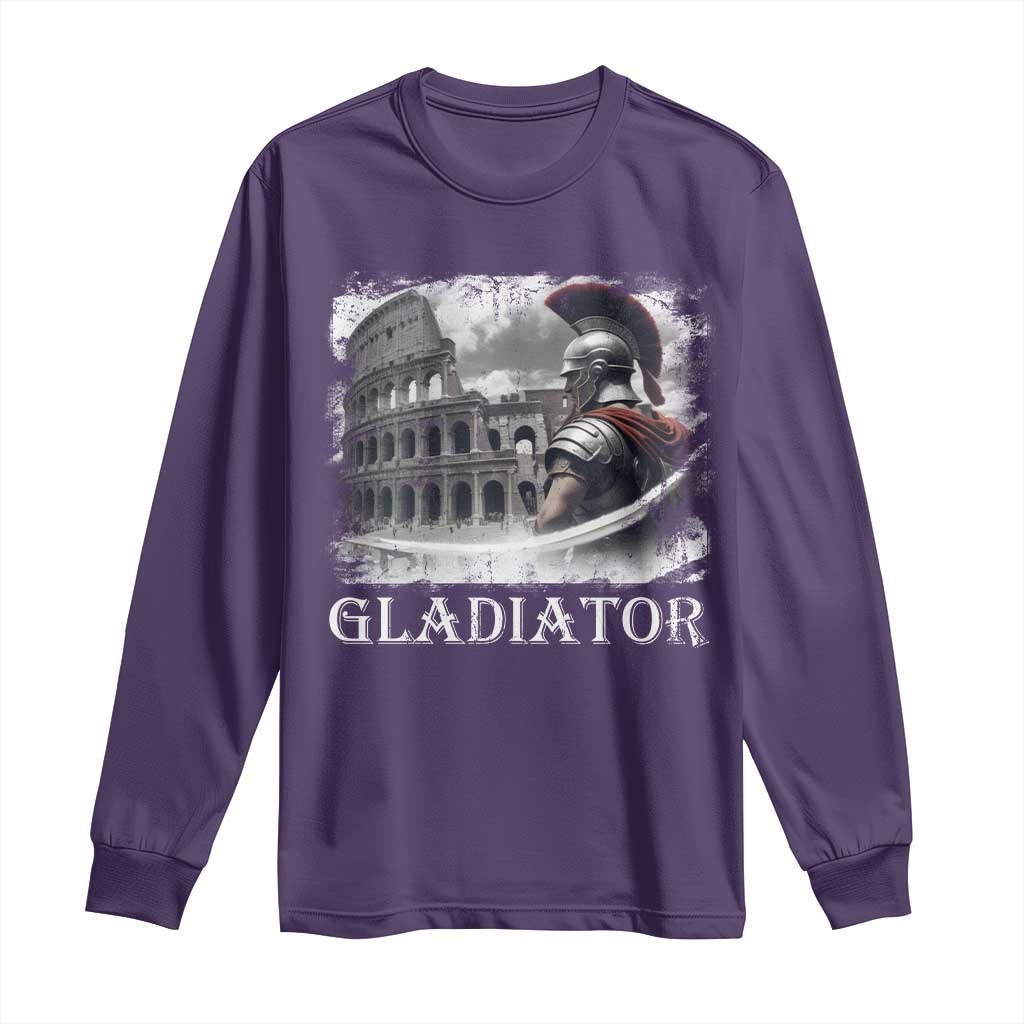 Gladiator Roman Warrior Colosseum Long Sleeve Shirt TS09 Purple Print Your Wear