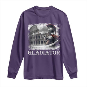 Gladiator Roman Warrior Colosseum Long Sleeve Shirt TS09 Purple Print Your Wear