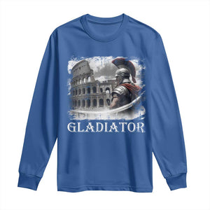 Gladiator Roman Warrior Colosseum Long Sleeve Shirt TS09 Royal Blue Print Your Wear