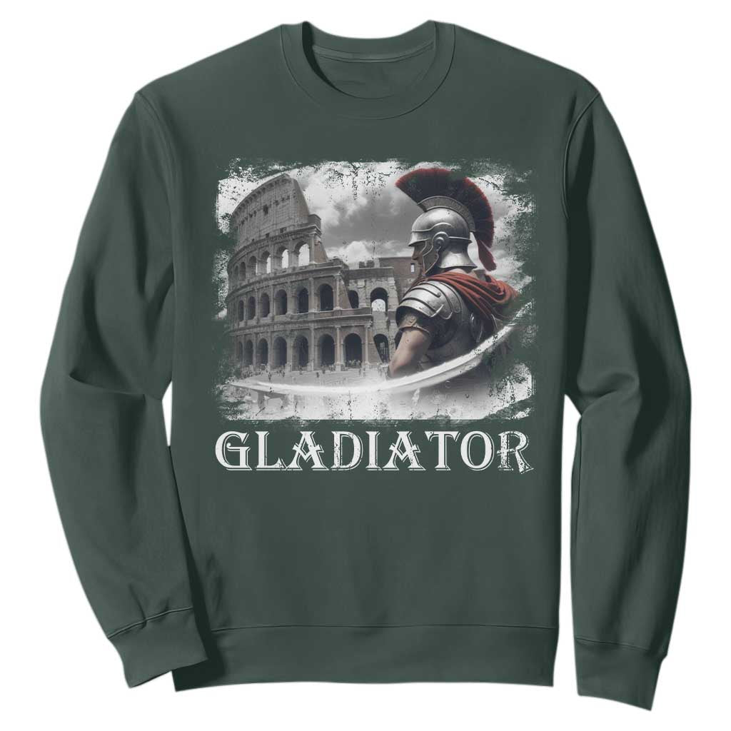 Gladiator Roman Warrior Colosseum Sweatshirt TS09 Dark Forest Green Print Your Wear