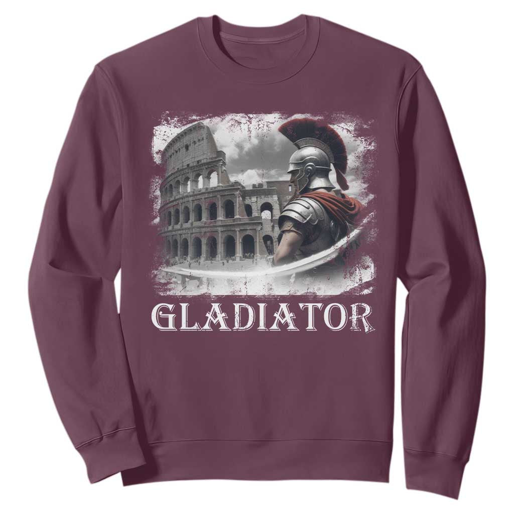 Gladiator Roman Warrior Colosseum Sweatshirt TS09 Maroon Print Your Wear