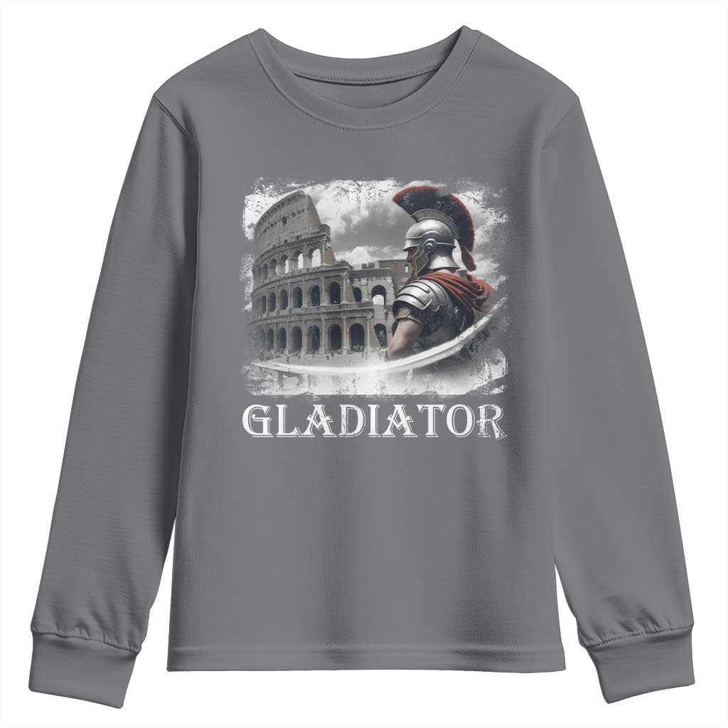 Gladiator Roman Warrior Colosseum Youth Sweatshirt TS09 Charcoal Print Your Wear