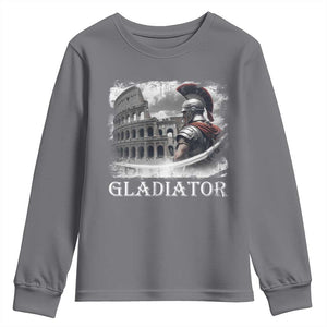 Gladiator Roman Warrior Colosseum Youth Sweatshirt TS09 Charcoal Print Your Wear