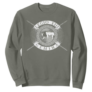 Roman Legion Sweatshirt Legio XIII Gemina Roma Warrior TS09 Military Green Print Your Wear