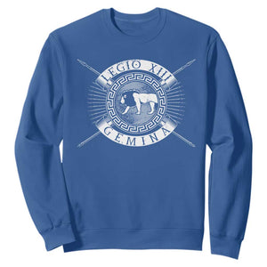 Roman Legion Sweatshirt Legio XIII Gemina Roma Warrior TS09 Royal Blue Print Your Wear