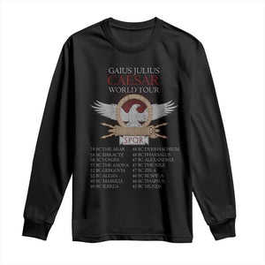 Julius Caesar World Tour Long Sleeve Shirt SPQR Roman History TS09 Black Print Your Wear
