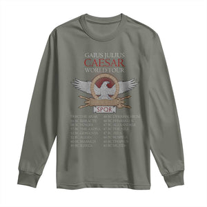 Julius Caesar World Tour Long Sleeve Shirt SPQR Roman History TS09 Military Green Print Your Wear