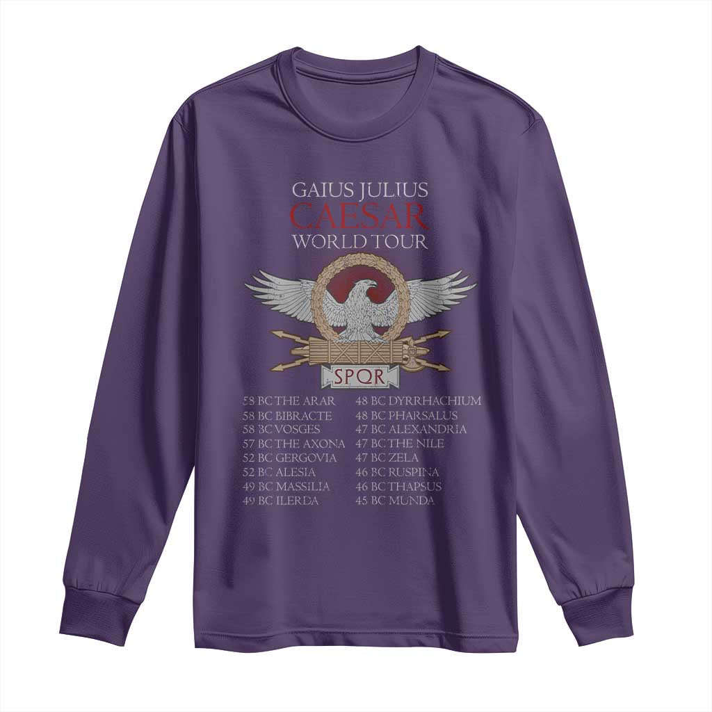 Julius Caesar World Tour Long Sleeve Shirt SPQR Roman History TS09 Purple Print Your Wear