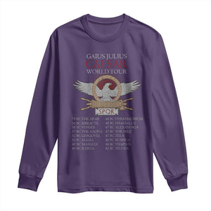 Julius Caesar World Tour Long Sleeve Shirt SPQR Roman History TS09 Purple Print Your Wear