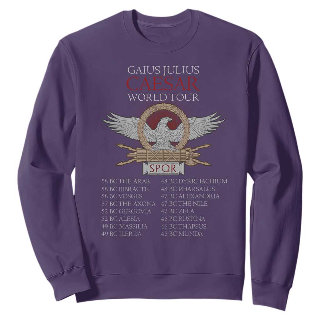 Julius Caesar World Tour Sweatshirt SPQR Roman History TS09 Purple Print Your Wear