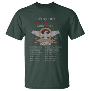 Julius Caesar World Tour T Shirt SPQR Roman History TS09 Dark Forest Green Print Your Wear
