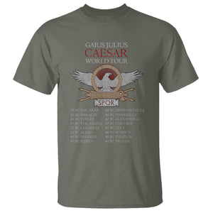 Julius Caesar World Tour T Shirt SPQR Roman History TS09 Military Green Print Your Wear