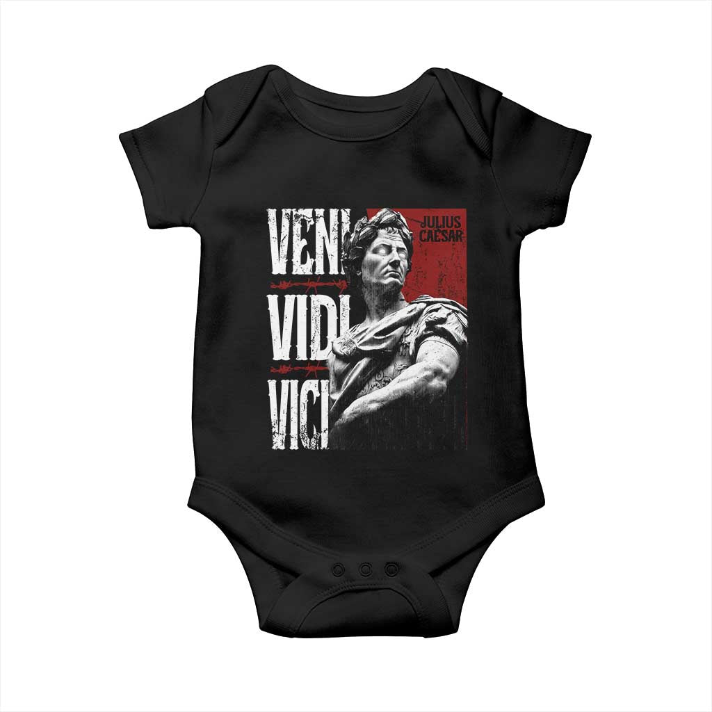 Julius Caesar Baby Onesie Veni Vidi Vici Latin Roman History TS09 Black Print Your Wear
